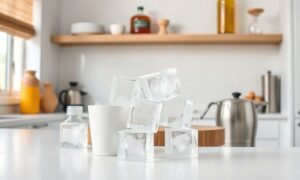 Photo-style image for "How to Make Cocktail Ice Cubes That Melt Slower (UK Bartender Tips)" showing how to make cocktail ice cubes that melt slower